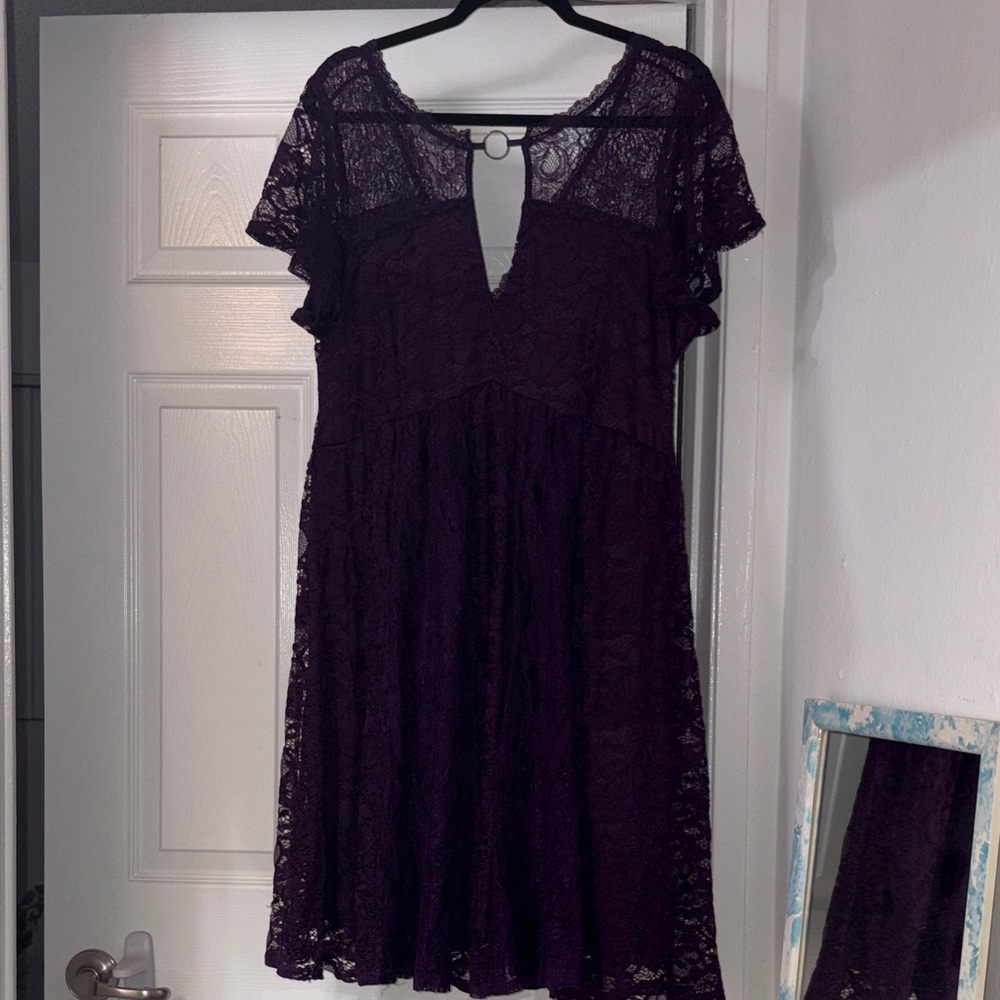 Torrid Deep Purple Lace Mini Dress
